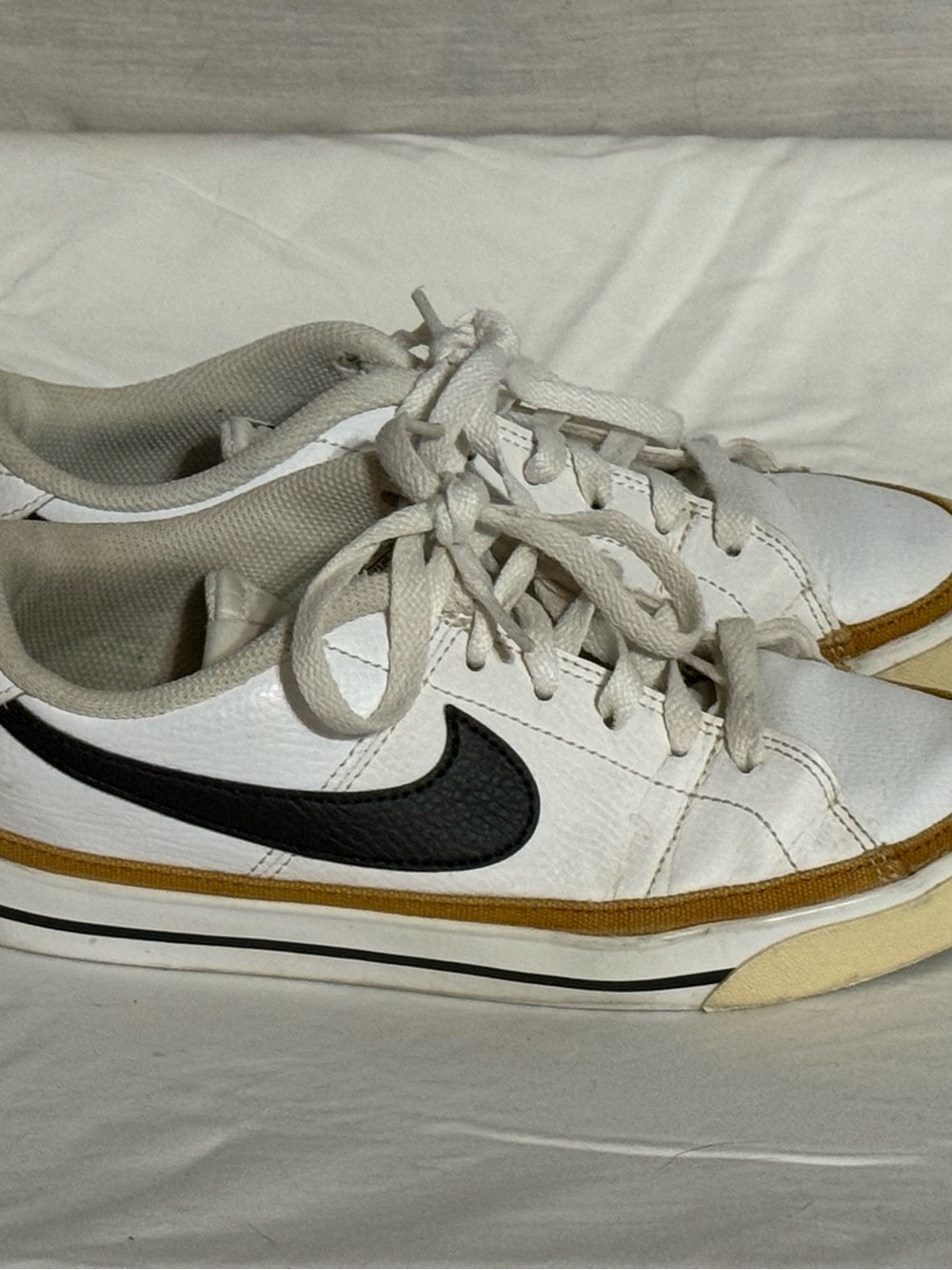 Nike Court Legacy Next Nature White Black Desert Ochre Sneakers Size 7.5